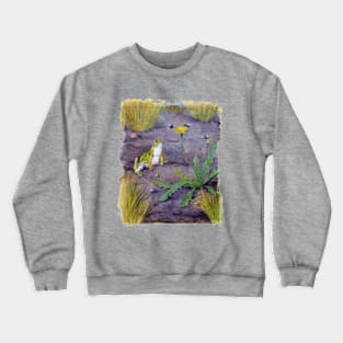 Frog looking over the menu Crewneck Sweatshirt